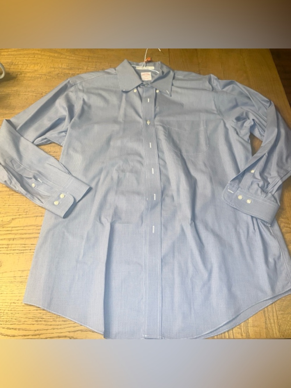 Brooks Brothers - Neck 16 1/2 - Sleeve 4/5 - Blue Checkered Polo Dress Shirt